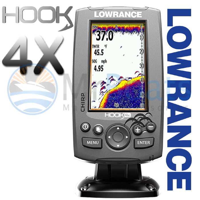 Lowrance HOOK 4x Fishfinder with 83/200 Transom Mount Transducer ...